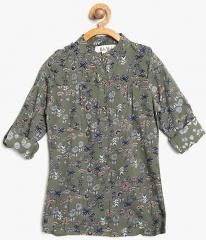 Bella Moda Olive Printed Casual Top girls