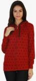 Belle Fille Maroon Printed Hoodie Women