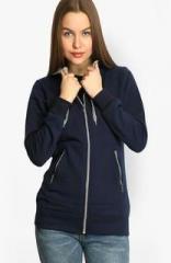 Belle Fille Navy Blue Solid Winter Jacket women