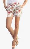 Belle Fille White Printed Shorts women