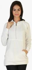 Belle Fille White Solid Hoodie women