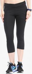 Berge Black Solid Slim Fit Capri women