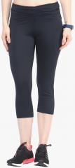 Berge Navy Blue Solid Slim Fit Capri women