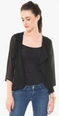 Besiva Black Solid Shrug women