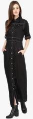 Bhama Couture Black Solid Maxi Dress women