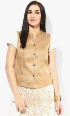 Biba Beige Printed Cotton Blend Jacket women