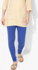 Biba Blue Solid Leggings women