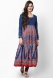 Biba Cotton Blend Blue Kurta women