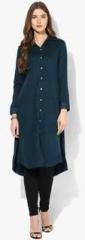 Biba Navy Blue Solid Poly Viscose Kurta women