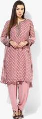 Biba Pink Printed Salwar Kameez Dupatta women