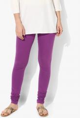 Biba Purple Solid Leggings women