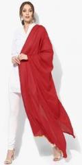 Biba Red Solid Dupattas women