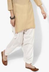 Biba White Solid Salwar women