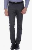 Black Coffee Charcoal Grey Solid Slim Fit Formal Trouser men