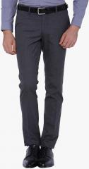 Black Coffee Charcoal Grey Solid Slim Fit Formal Trouser men