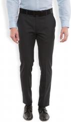 Black Coffee Charcoal Solid Regular Fit Formal Trouser men