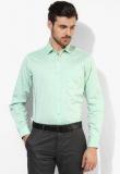 Black Coffee Green Solid Slim Fit Formal Shirt men