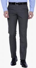 Black Coffee Grey Solid Formal Trousers men