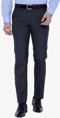 Black Coffee Navy Blue Solid Formal Trouser men