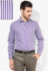 Black Coffee Purple Striped Slim Fit Formal Shirt men