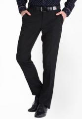 Black Coffee Solid Black Formal Trouser men