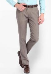 Black Coffee Solid Brown Formal Trouser men