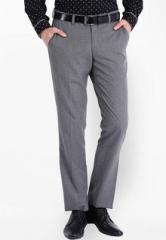 Black Coffee Solid Grey Formal Trouser men