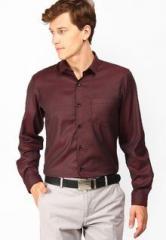 Black Coffee Solid Maroon Formal Shirt men