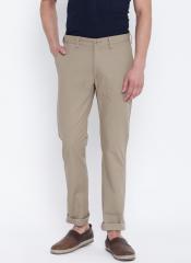 Blackberrys Beige Solid Regular Fit Chinos men