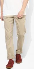 Blackberrys Beige Solid Slim Fit Chinos men