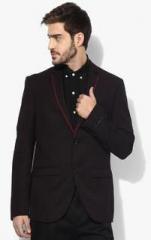 Blackberrys Black Printed Slim Fit Blazer men