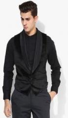 Blackberrys Black Solid Waistcoat men