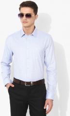 Blackberrys Blue Slim Fit Checked Formal Shirt men