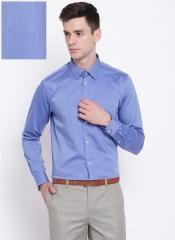 Blackberrys Blue Slim Fit Solid Formal Shirt men