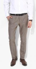 Blackberrys Brown Checked Slim Fit Formal Trouser men