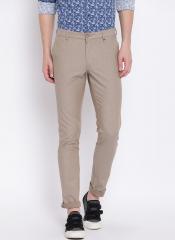 Blackberrys Brown Regular Fit Self Design Trousers men