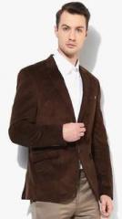 Blackberrys Brown Solid Slim Fit Jacket & Blazers men