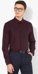 Blackberrys Burgundy Self Design Slim Fit Formal Shirt men