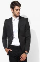 Blackberrys Charcoal Grey Solid Slim Fit Jackets & Blazer men