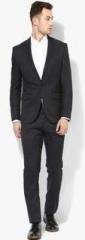 Blackberrys Dark Grey Solid Slim Fit Suit men