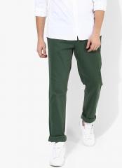 Blackberrys Green Solid Slim Fit Chinos men