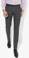 Blackberrys Grey Solid Slim Fit Formal Trouser men