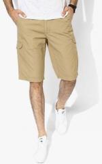 Blackberrys Khaki Solid Regular Fit Shorts men