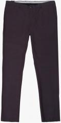 Blackberrys Maroon Solid Slim Fit Formal Trouser men