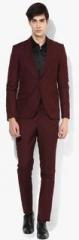 Blackberrys Maroon Solid Suit men