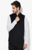 Blackberrys Navy Blue Solid Slim Fit Waistcoat men