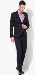 Blackberrys Navy Blue Solid Suit Set men