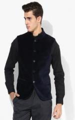 Blackberrys Navy Blue Solid Waistcoat men