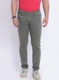 Blackberrys Olive Solid Low Rise Skinny Fit Jeans men