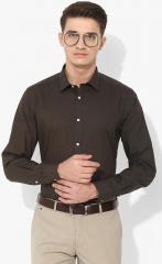 Blackberrys Olive Solid Slim Fit Formal Shirt men